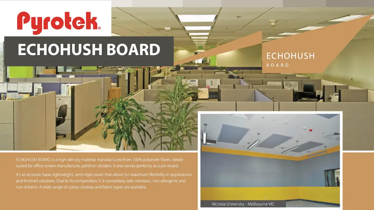แผ่นกันเสียง ผนังกันเสียง echohush board sound absorber pyrotek นิวเทค อินซูเลชั่น
