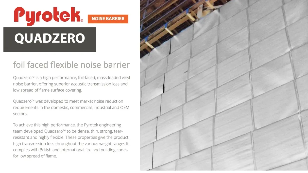 แผ่นกันเสียง ผนังกันเสียง noise barrier quadzero pyrotek นิวเทค อินซูเลชั่น
