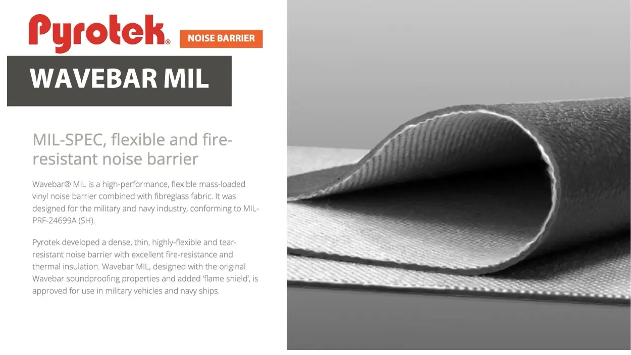 แผ่นกันเสียง ผนังกันเสียง noise barrier wavebar MIL pyrotek นิวเทค อินซูเลชั่น cover