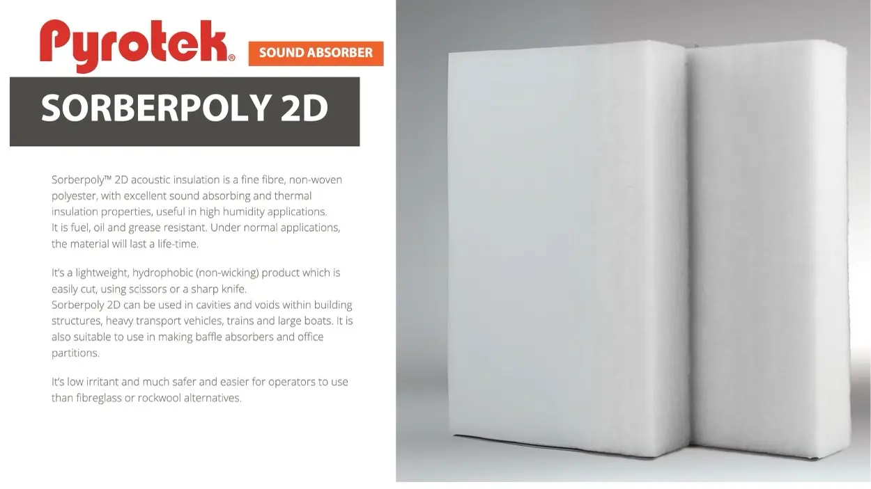 แผ่นกันเสียง ผนังกันเสียง sound absorber sorberpoly 2d pyrotek นิวเทค อินซูเลชั่น cover
