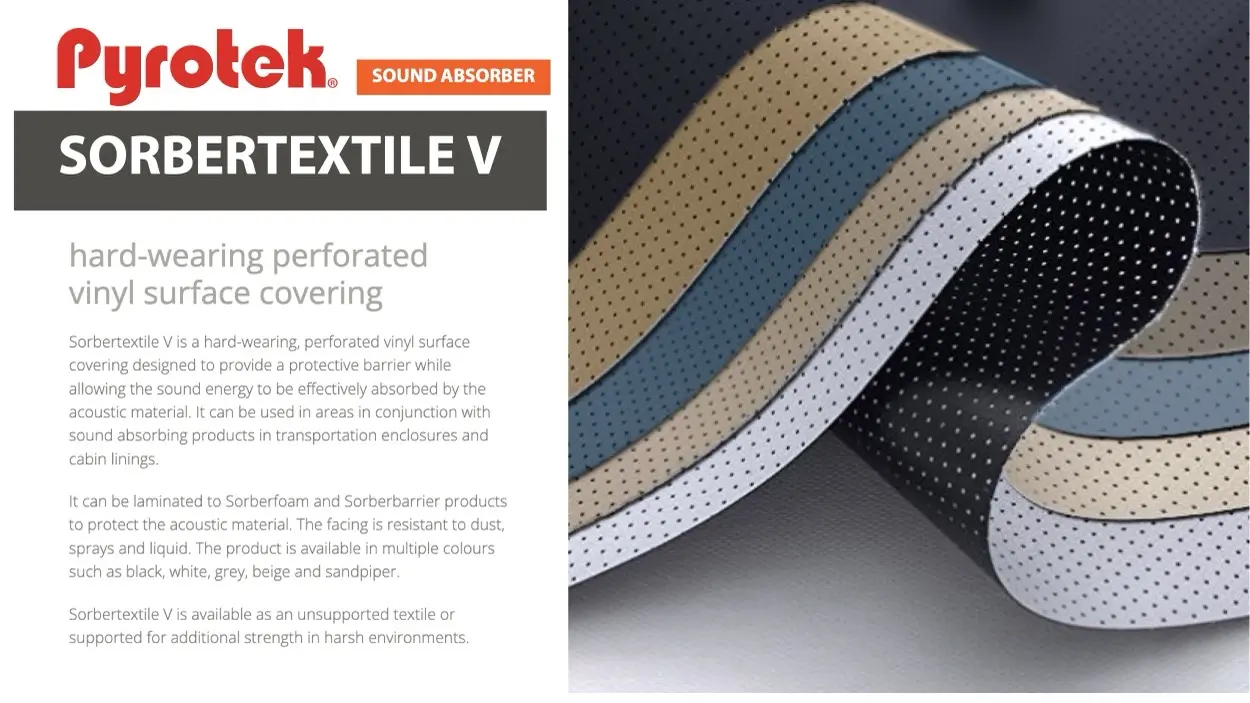 แผ่นกันเสียง ผนังกันเสียง sound absorber sorbertextile V pyrotek นิวเทค อินซูเลชั่น cover